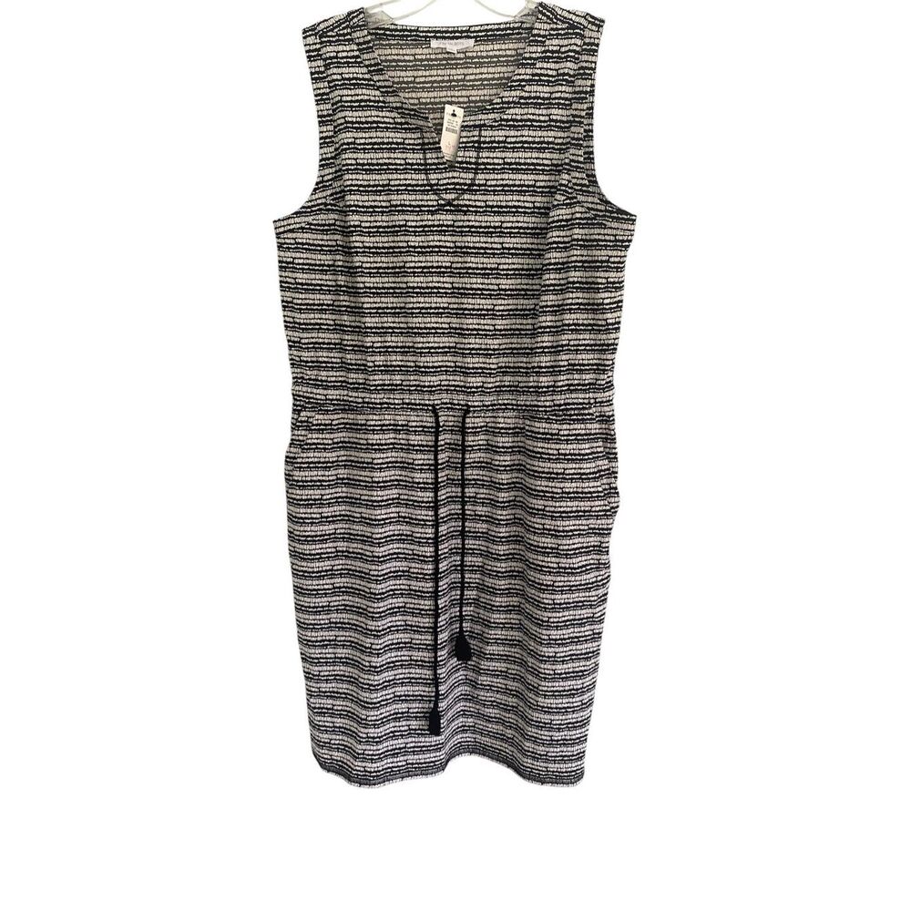 T by Talbots lightweight stretch Sleeveless dress with a dashed line pattern Sz